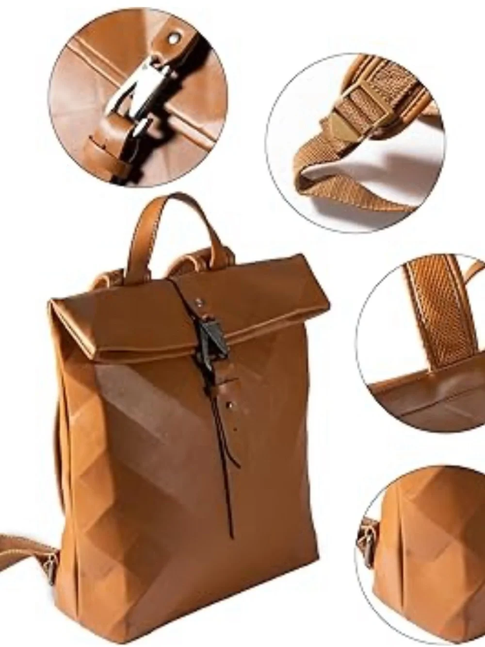 Milan Chiva Geometric Tan Backpack
